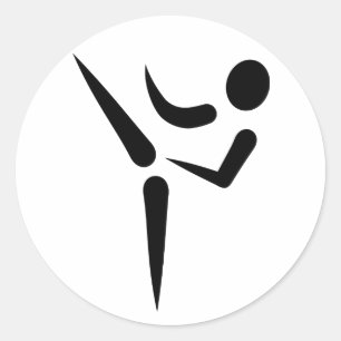 Karate-Kampfkunstlogo Runder Aufkleber