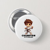 Karate Kampfsport T-Shirt Button (Vorne & Hinten)