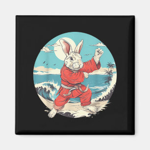 Karate Kaninchen Jiu-Jitsu MMA Taekwondo Kampfspor Magnet