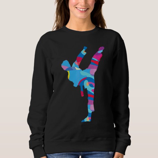 Karate Karate Farbige Grafik Sweatshirt (Vorderseite)