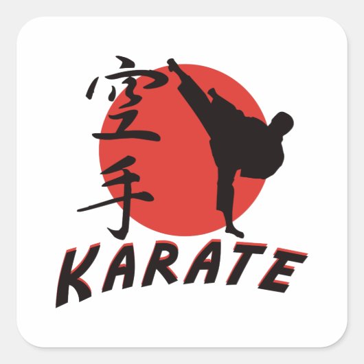 Karate Karate Quadratischer Aufkleber (Vorderseite)