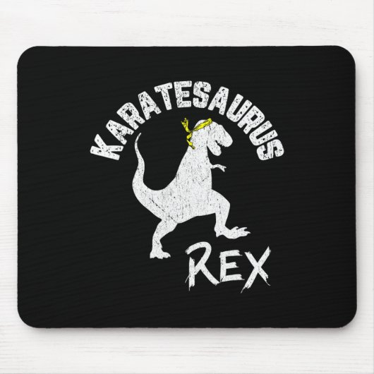 Karate Karatesaurus Rex Dinosaurier Funny Martial  Mousepad (Vorne)