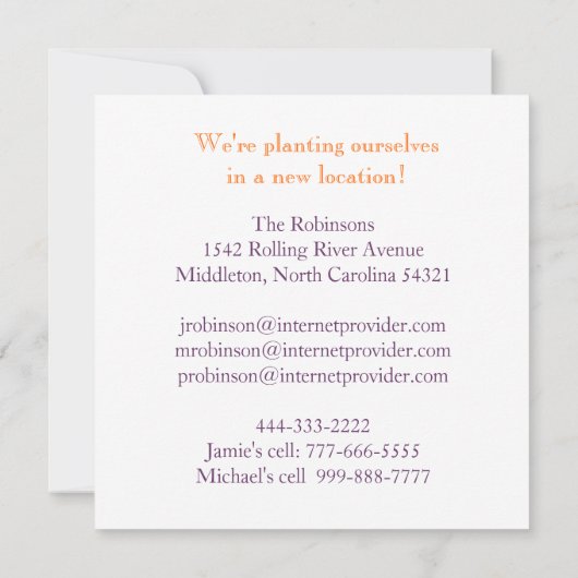 Karate Kat Graphics change-of-address card Einladung (Rückseite)