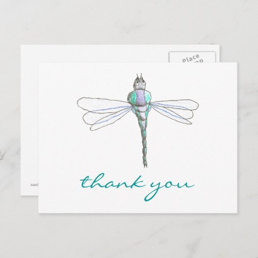 Karate Kat Graphics Dragonfly vielen Dank Postkarte (Vorne/Hinten)