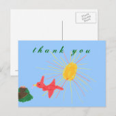 Karate Kat Graphics Vogelnest Dankeschön Postkarte (Vorne/Hinten)