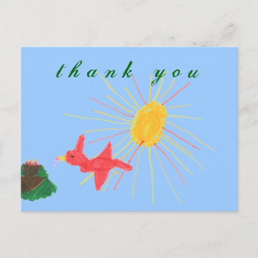 Karate Kat Graphics Vogelnest Dankeschön Postkarte (Vorderseite)