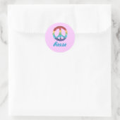 Karate Kat ID w/Peace sign - personalisieren Runder Aufkleber (Tasche)