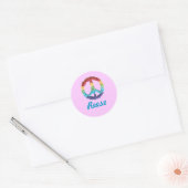 Karate Kat ID w/Peace sign - personalisieren Runder Aufkleber (Umschlag)