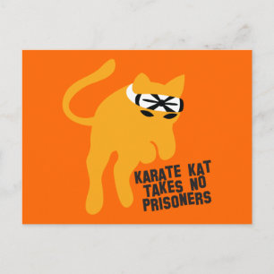 Karate KAT (Katze) nimmt keine Gefangenen Postkarte