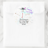 Karate Kat Rücksendeadresse Runder Aufkleber (Tasche)