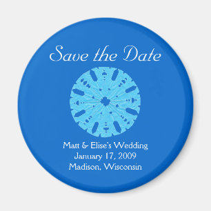 Karate Kat Winterhochzeit rett-the-date Magnet