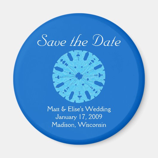 Karate Kat Winterhochzeit rett-the-date Magnet (Vorne)