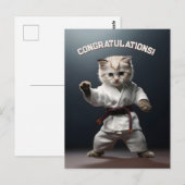 Karate Kätzchen Postkarte (Vorne/Hinten)
