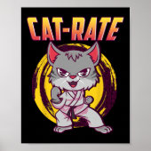 Karate Katze für Männer Frauen Mädchen Kinder Poster (Vorne)