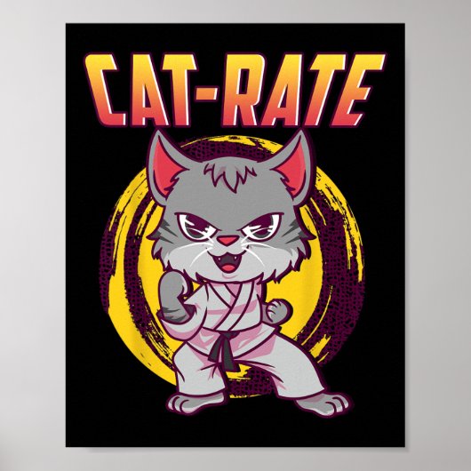 Karate Katze für Männer Frauen Mädchen Kinder Poster (Vorne)