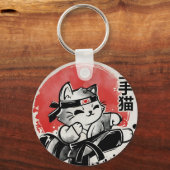 Karate-Katze Schlüsselanhänger (Vorderseite)