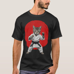 Karate-Katze Schwarzgurt Lustige Kampfsportarten J T-Shirt