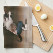 Karate-Katzen Geschirrtuch (Viertel Falte)