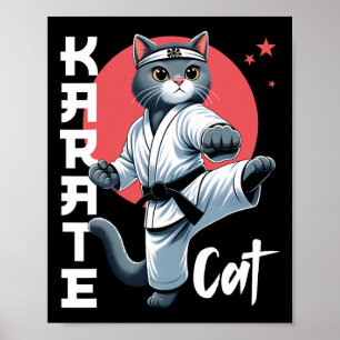 Karate-Katzengi schwarzer Gürtel Kampfsport tritte Poster