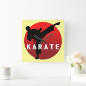KARATE keri 2 Quadratische Wanduhr (Zuhause)