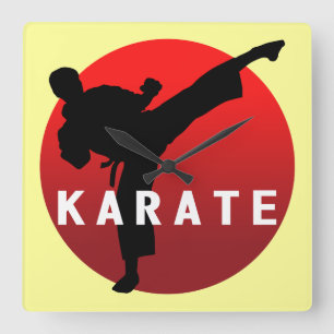 KARATE keri 2 Quadratische Wanduhr