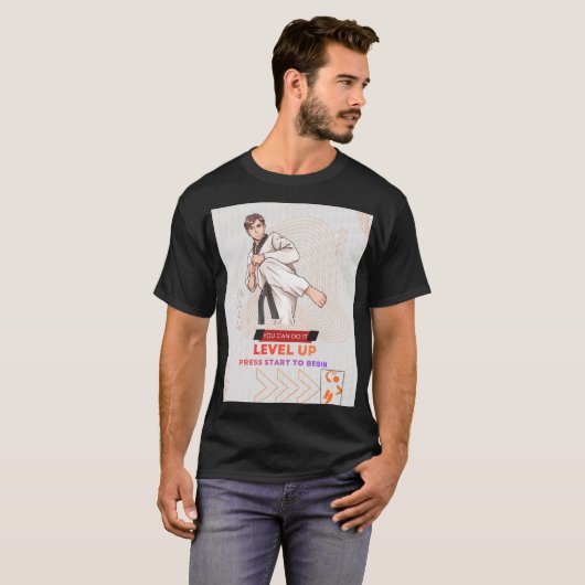 Karate Kick Action – Martial Arts Fighter Boy T-Shirt (Vorne ganz)