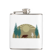 Karate Kick Bear Flachmann (Vorderseite)