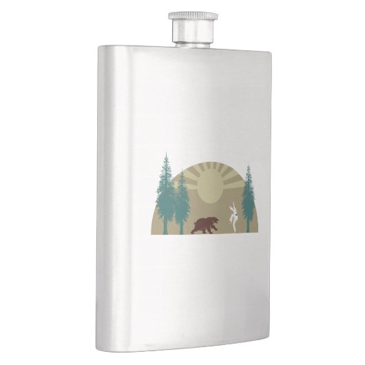 Karate Kick Bear Flachmann (Rechts)