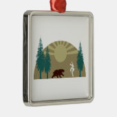 Karate Kick Bear Ornament Aus Metall (Rechts)