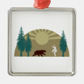 Karate Kick Bear Ornament Aus Metall (Vorne)