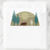 Karate Kick Bear Rechteckiger Aufkleber (Tasche)