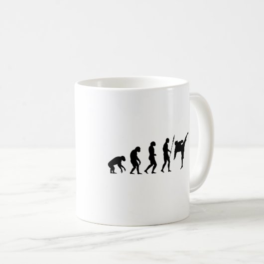 Karate-Kick-Evolution Kaffeetasse (VorderseiteRechts)