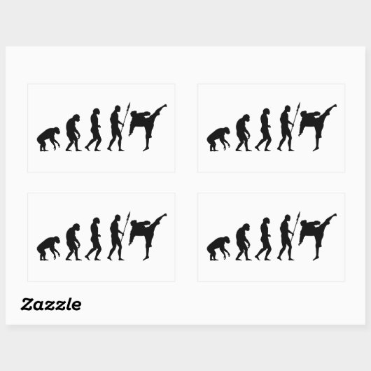Karate-Kick-Evolution Rechteckiger Aufkleber (Blatt)