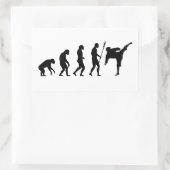 Karate-Kick-Evolution Rechteckiger Aufkleber (Tasche)