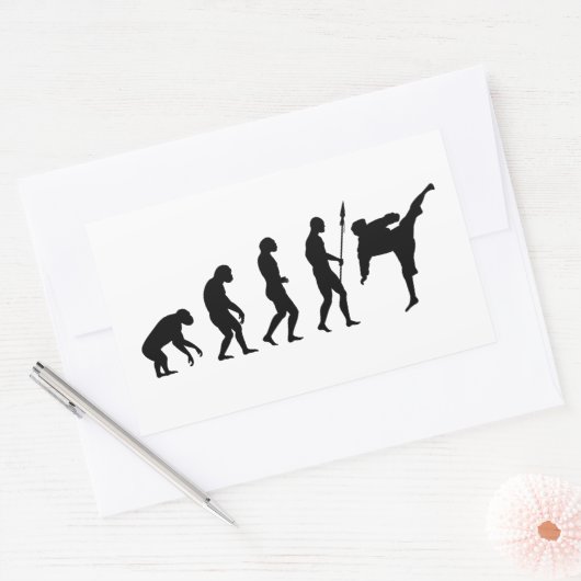 Karate-Kick-Evolution Rechteckiger Aufkleber (Umschlag)