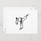 Karate Kick Postkarte (Vorne/Hinten)
