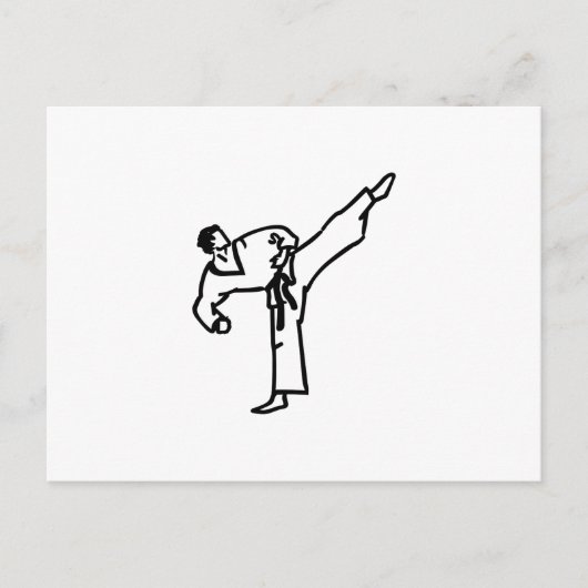 Karate Kick Postkarte (Vorderseite)
