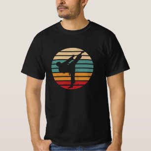Karate Kick Retro Sun Karate-Kampf T-Shirt