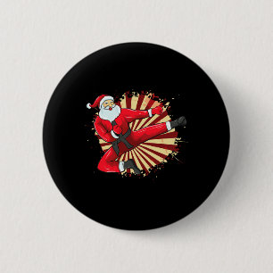Karate Kick Santa Judo Taekwondo Martial Arts Chri Button