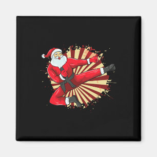 Karate Kick Santa Judo Taekwondo Martial Arts Chri Magnet