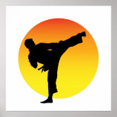 Karate Kick Silouette Poster (Vorne)