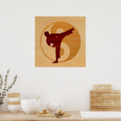 Karate Kick-Yin Yang Poster (Küche)