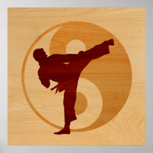 Karate Kick-Yin Yang Poster