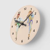 Karate Kicking Runde Wanduhr (Winkel)
