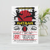 Karate Kid Martial Arts Cobra Kai Einladung (Stehend Vorderseite)