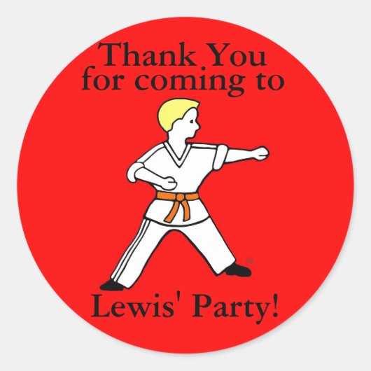 Karate Kid Party Stickers für Lewis (Vorderseite)