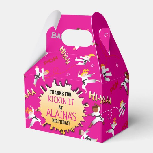 Karate Kids Children Birthday Party Gönnen Geschen Geschenkschachtel (Vorderseite)