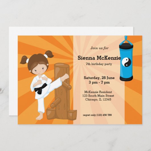 Karate Kids Einladung (Vorne/Hinten)