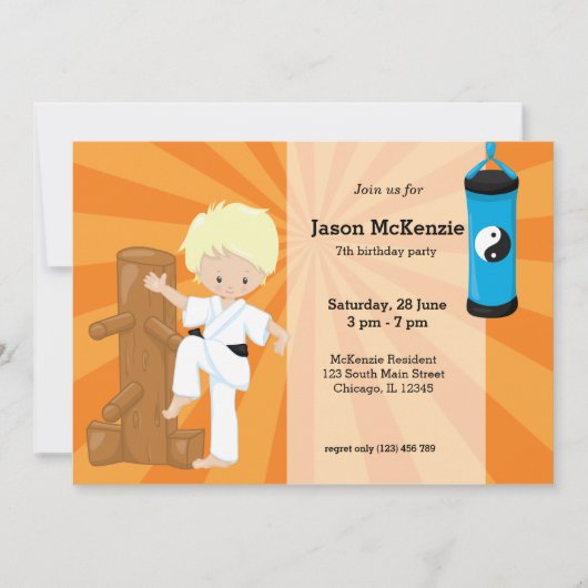 Karate Kids Einladung (Vorderseite)