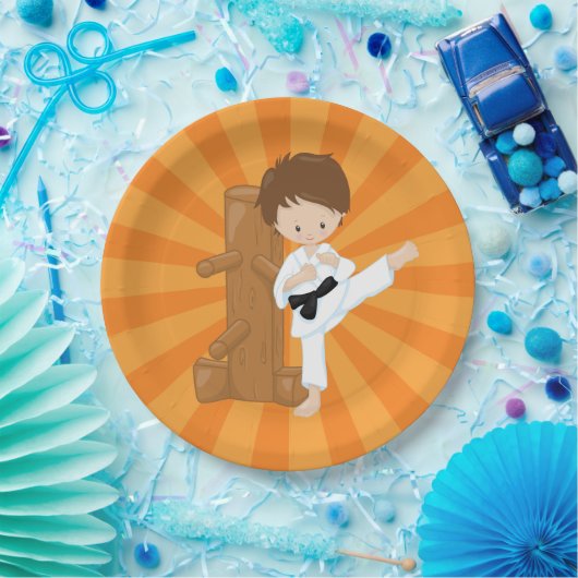 Karate Kids Pappteller (Party)